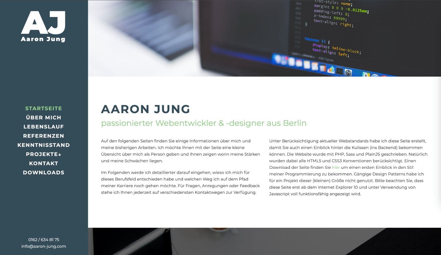 Vorschaubild des alten Portfolios
