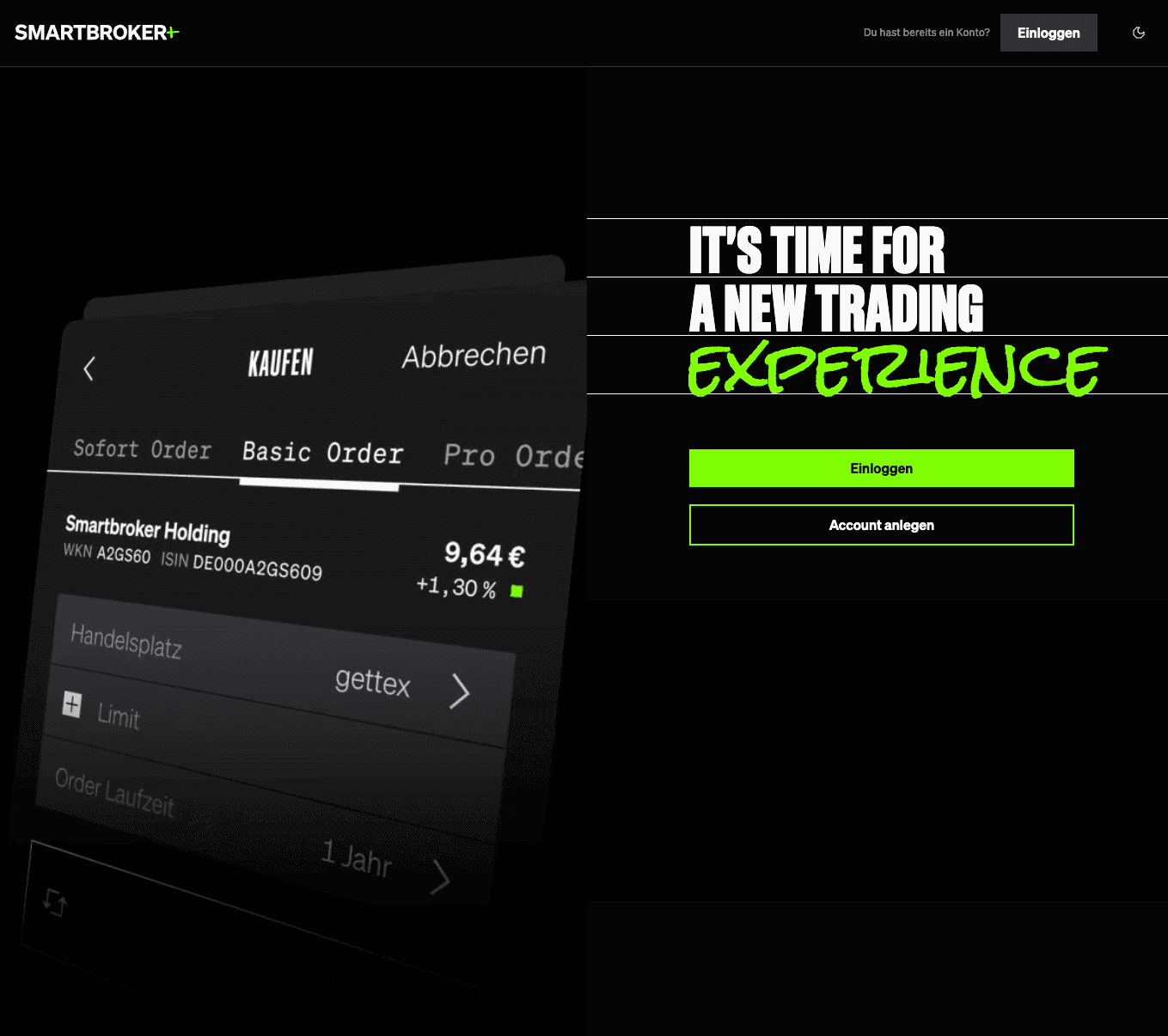 Vorschau des Smartbroker AG Webapp Landing-Screens